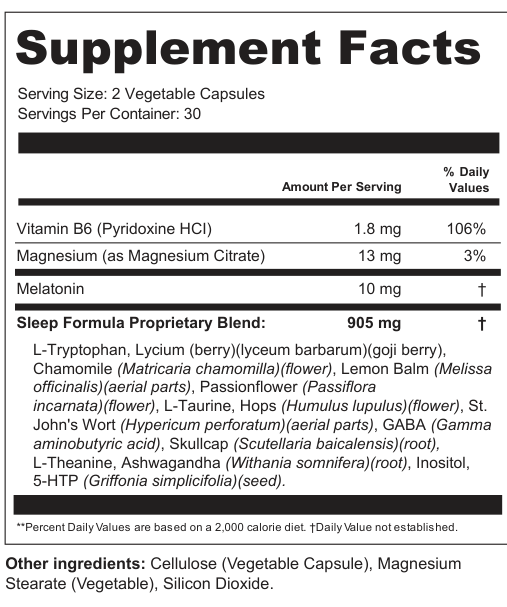 Supplement Facts for Moonlit Weave